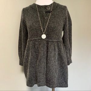 BCBG Angora/wool blend Empire Waist Button Sweater